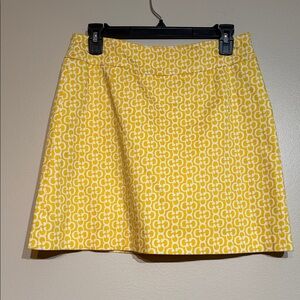 Skirtin Around Yellow and White Mini Skirt